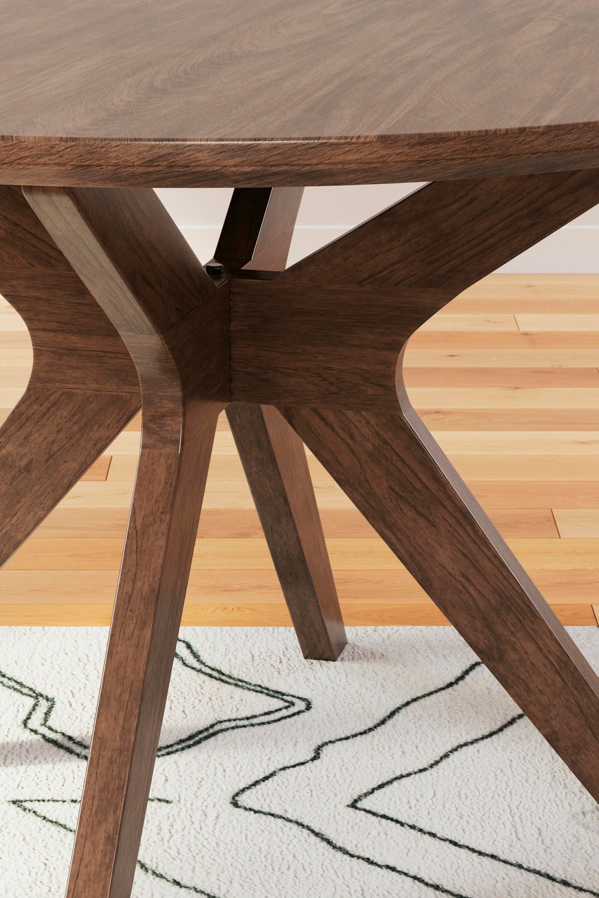 Lyncott Dining Table in Brown, detail view