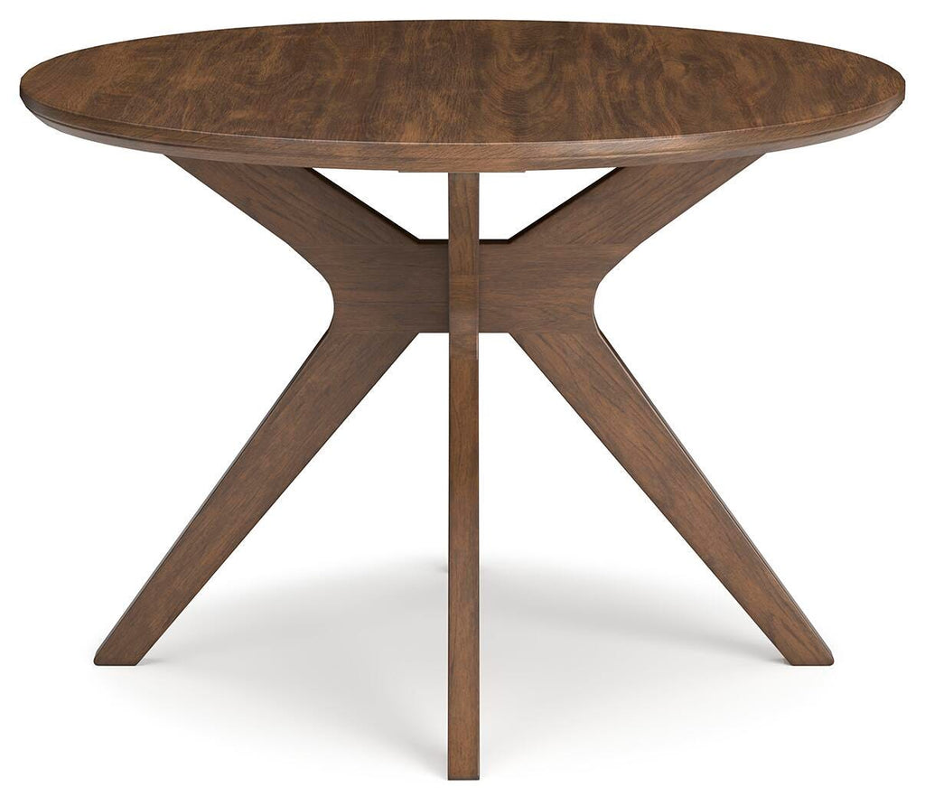 Lyncott Dining Table in Brown, front view