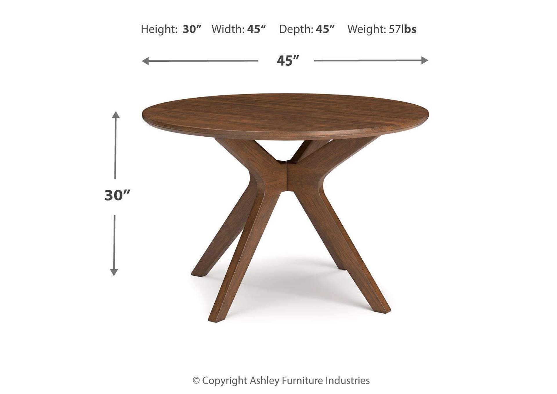 Lyncott Dining Table and 4 Chairs dimensions