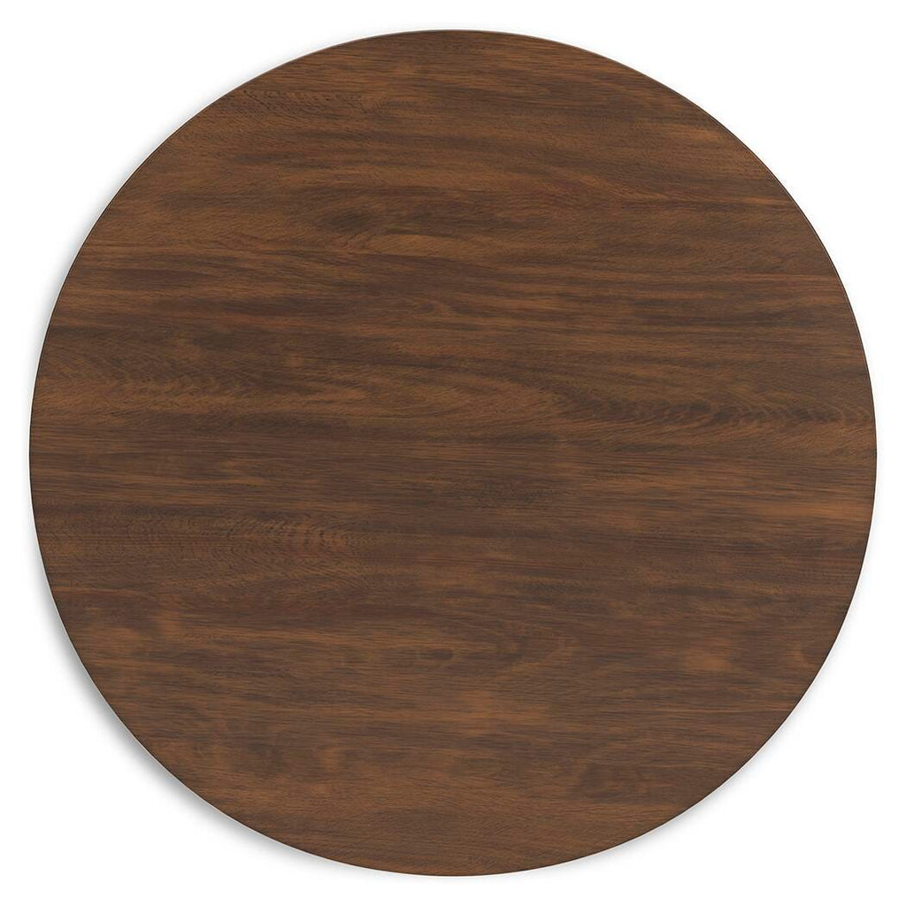 Lyncott Dining Table in Brown, top view