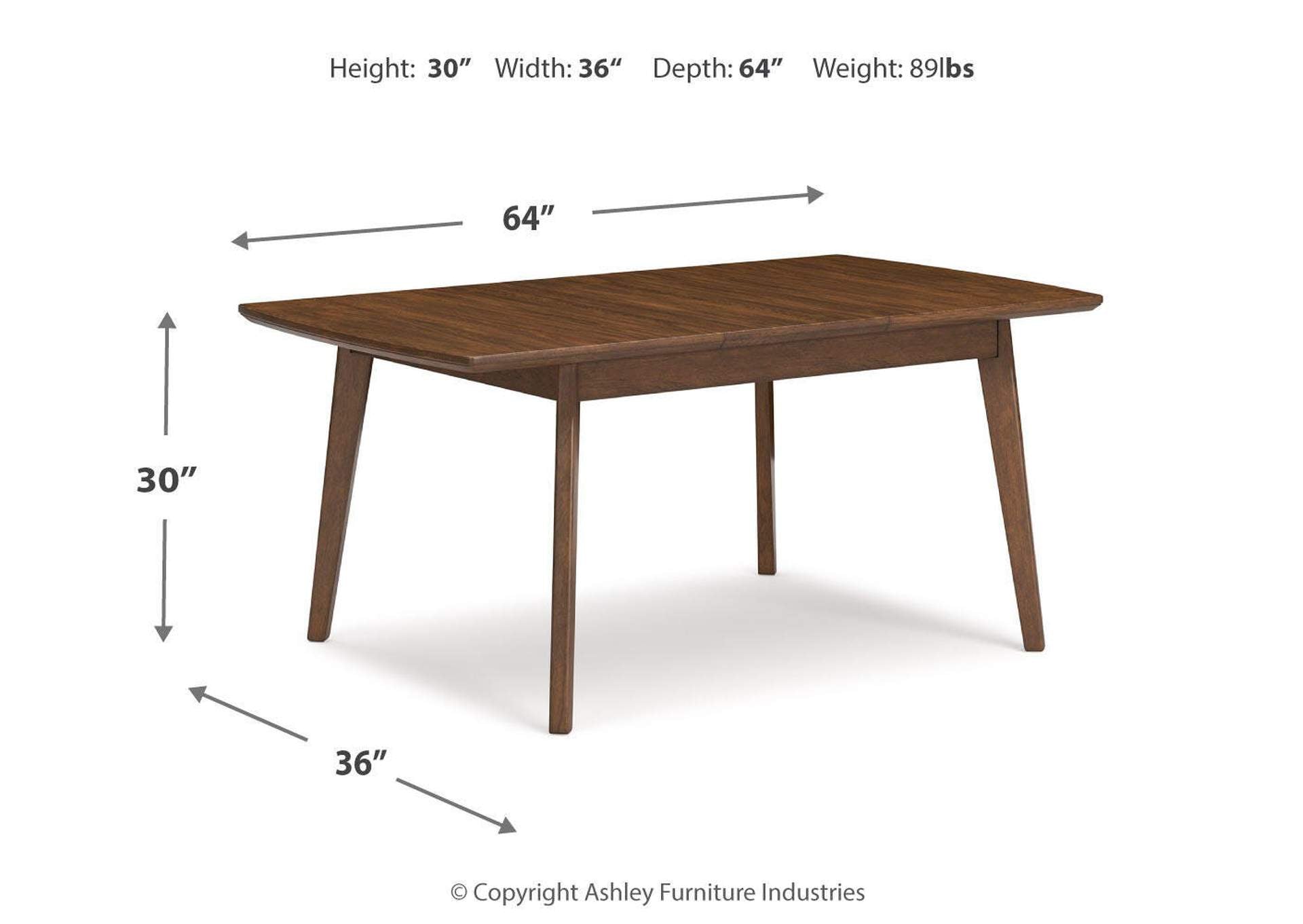 Lyncott Extendable Dining Table and 4 Upholstered Chairs dimensions