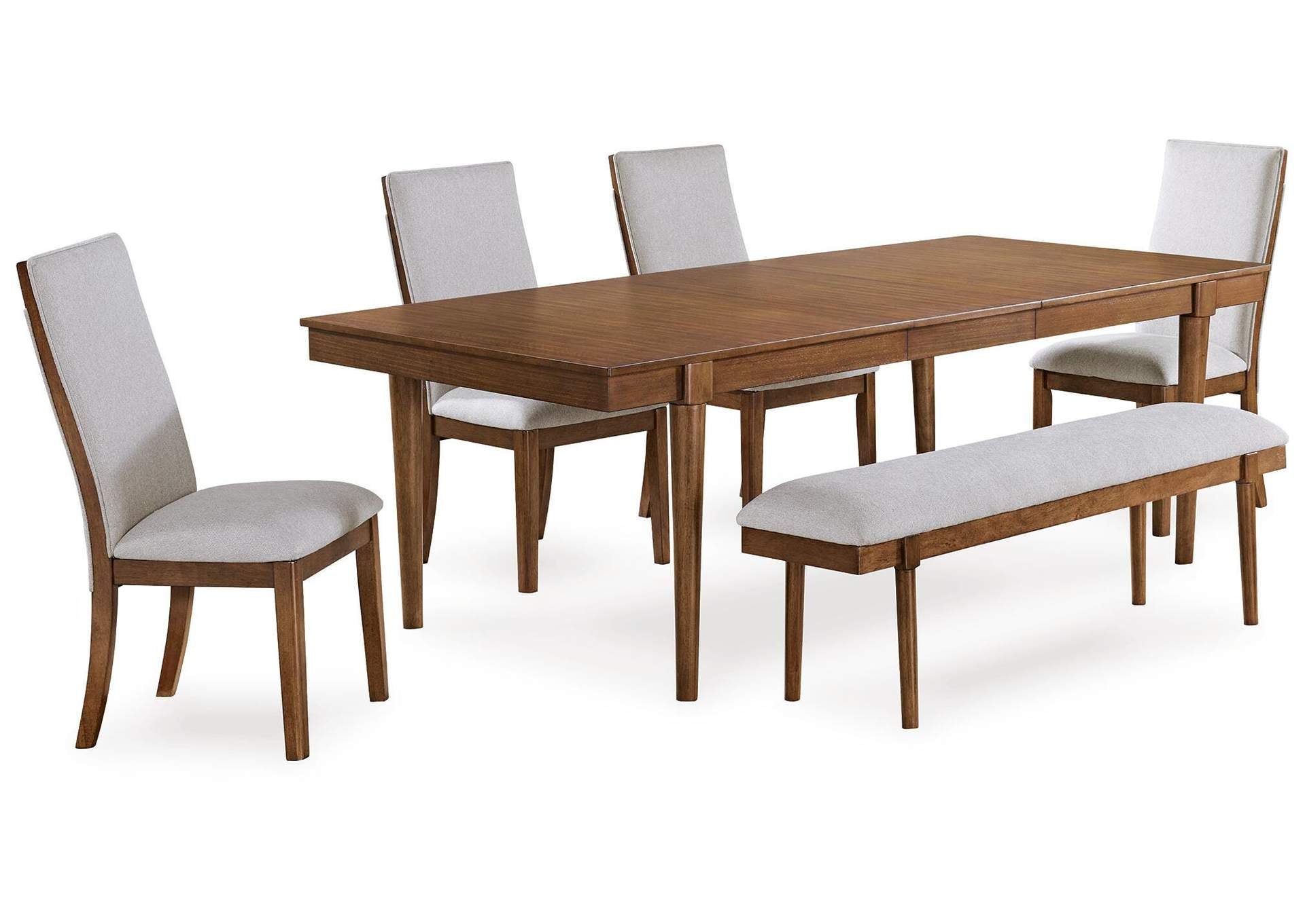 Lyncott Dining Table and 4 Chairs and Bench