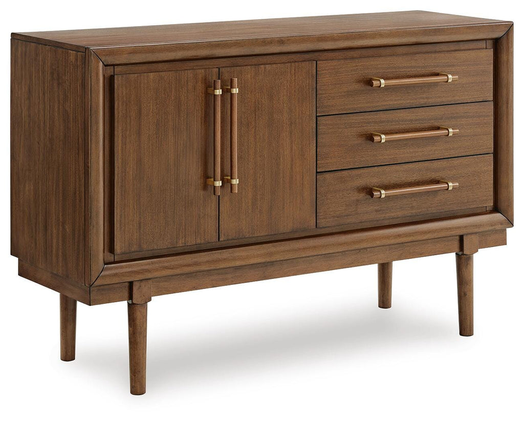Lyncott Dining Server in Brown, closed view