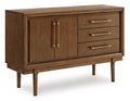 Lyncott Dining Server in Brown, closed view