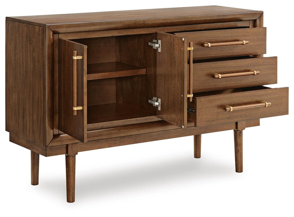 Lyncott Dining Server in Brown, open view
