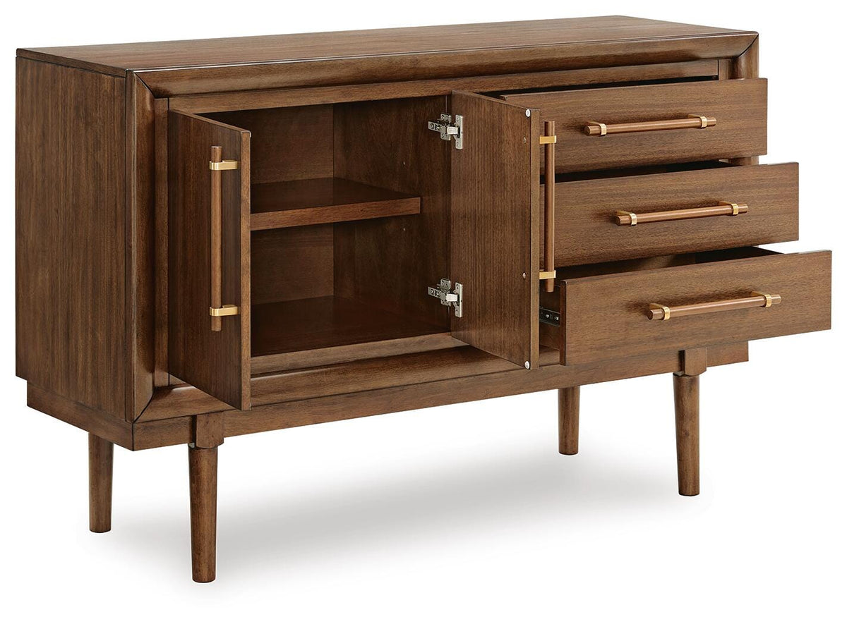 Lyncott Dining Server in Brown, open view