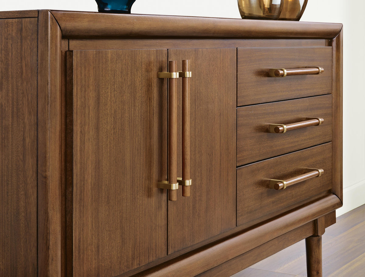 Lyncott Dining Server in Brown, detail view