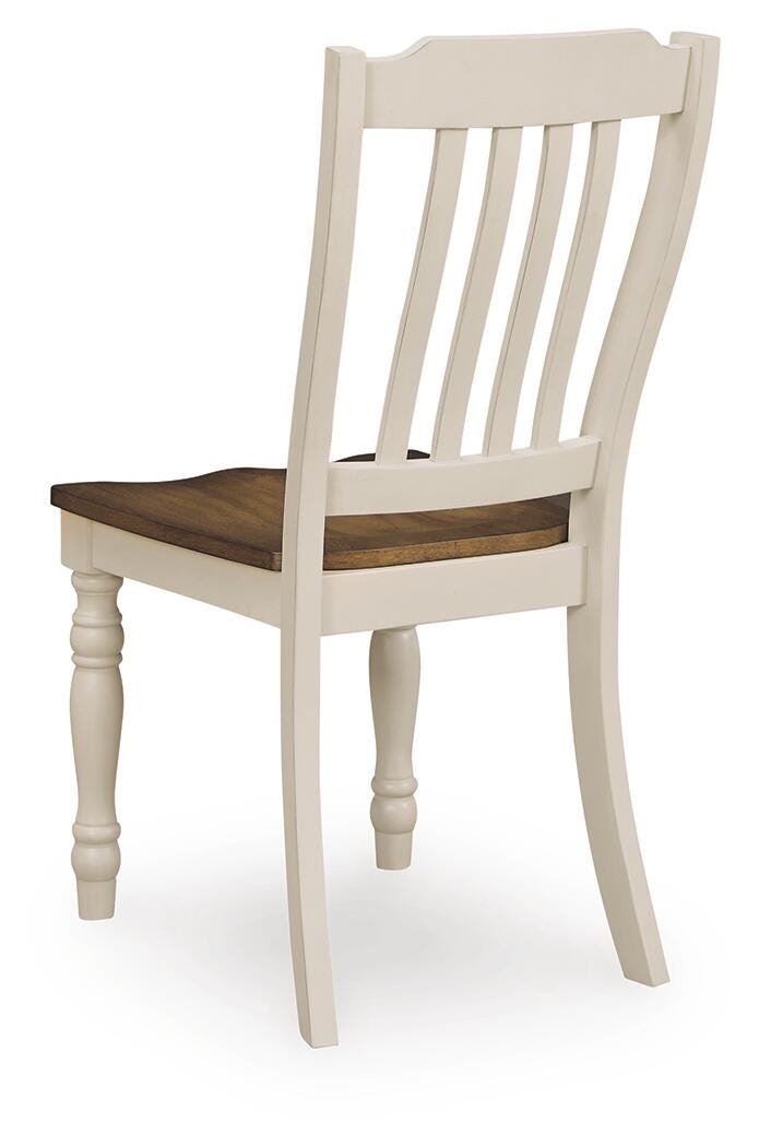 Wirloni Dining Chair in Antique White/Brown, back view
