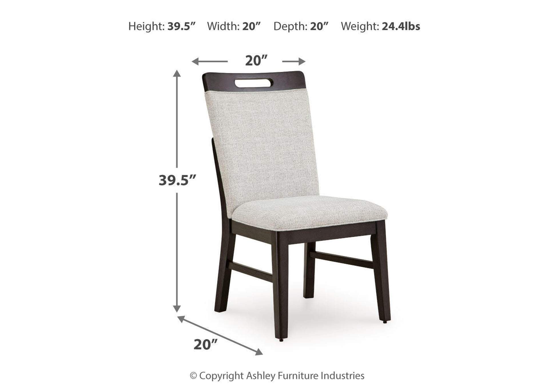 Neymorton Dining Table and 8 Chairs dimensions