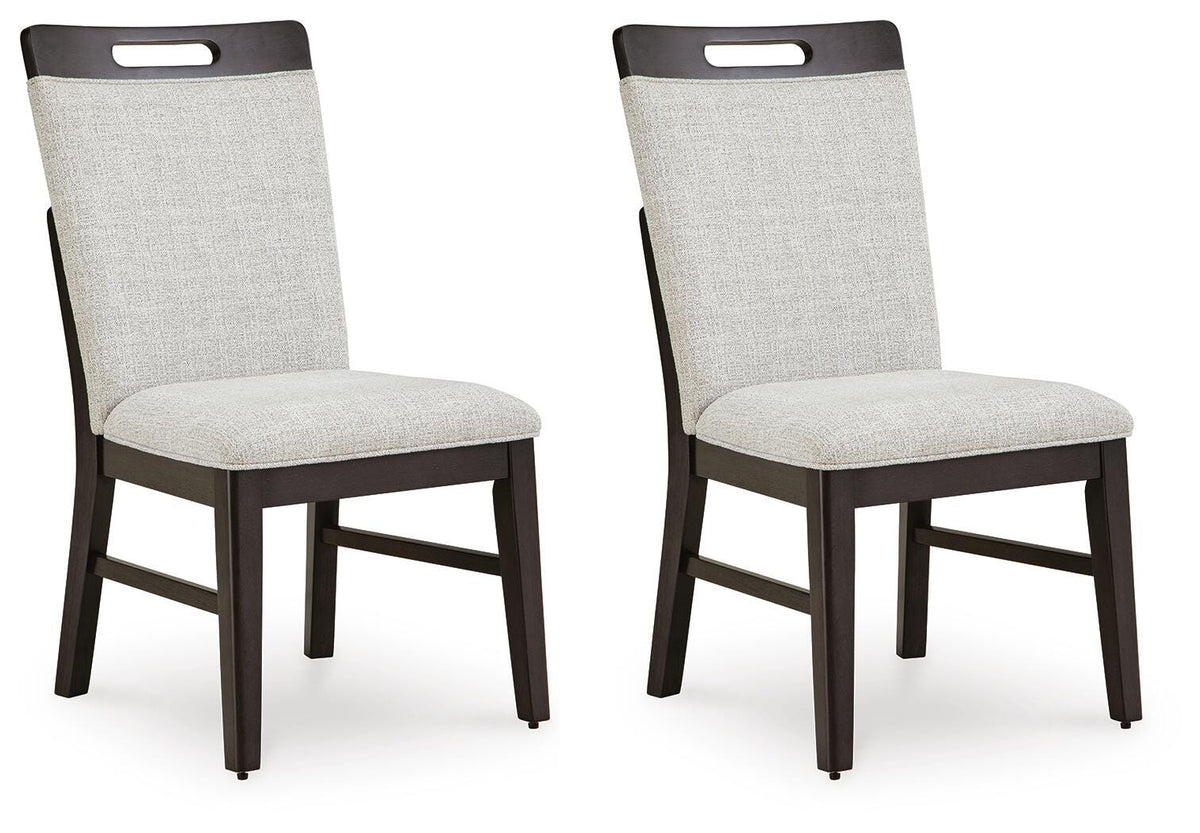 Neymorton Dining Chair in Light Gray/Brown, angle view