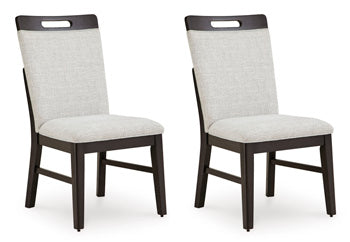Neymorton Dining Chair in Light Gray/Brown, angle view