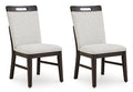 Neymorton Dining Chair in Light Gray/Brown, angle view