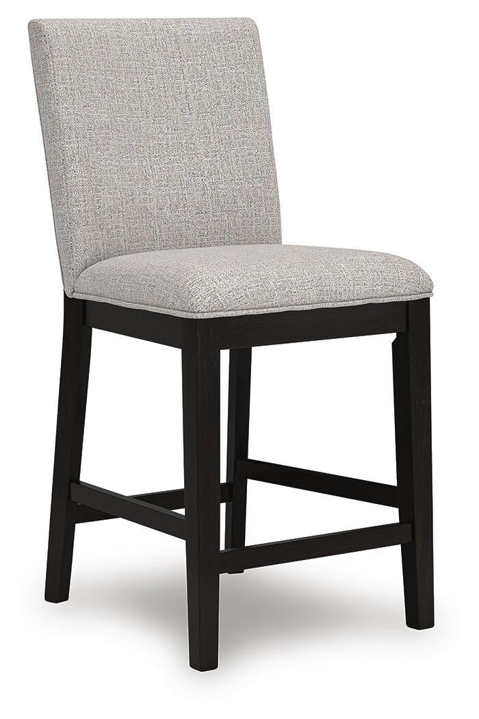 Neymorton Counter Height Barstool in Dark Grayish Brown, angle view