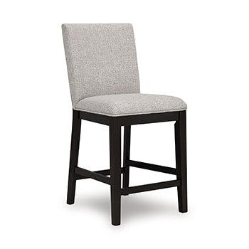 Neymorton Counter Height Barstool in Dark Grayish Brown, angle view