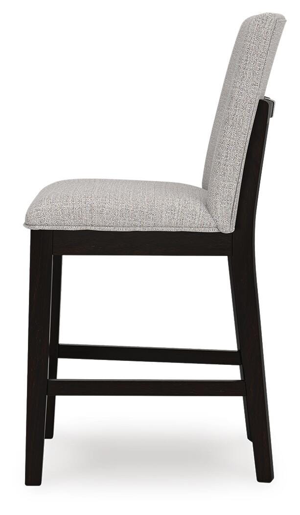 Neymorton Counter Height Barstool in Dark Grayish Brown, alternate side view