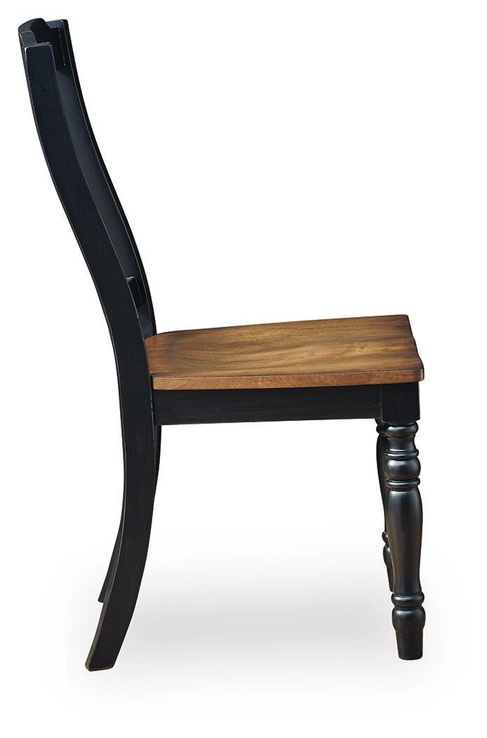 Clorazi Dining Chair in Black/Brown, side view