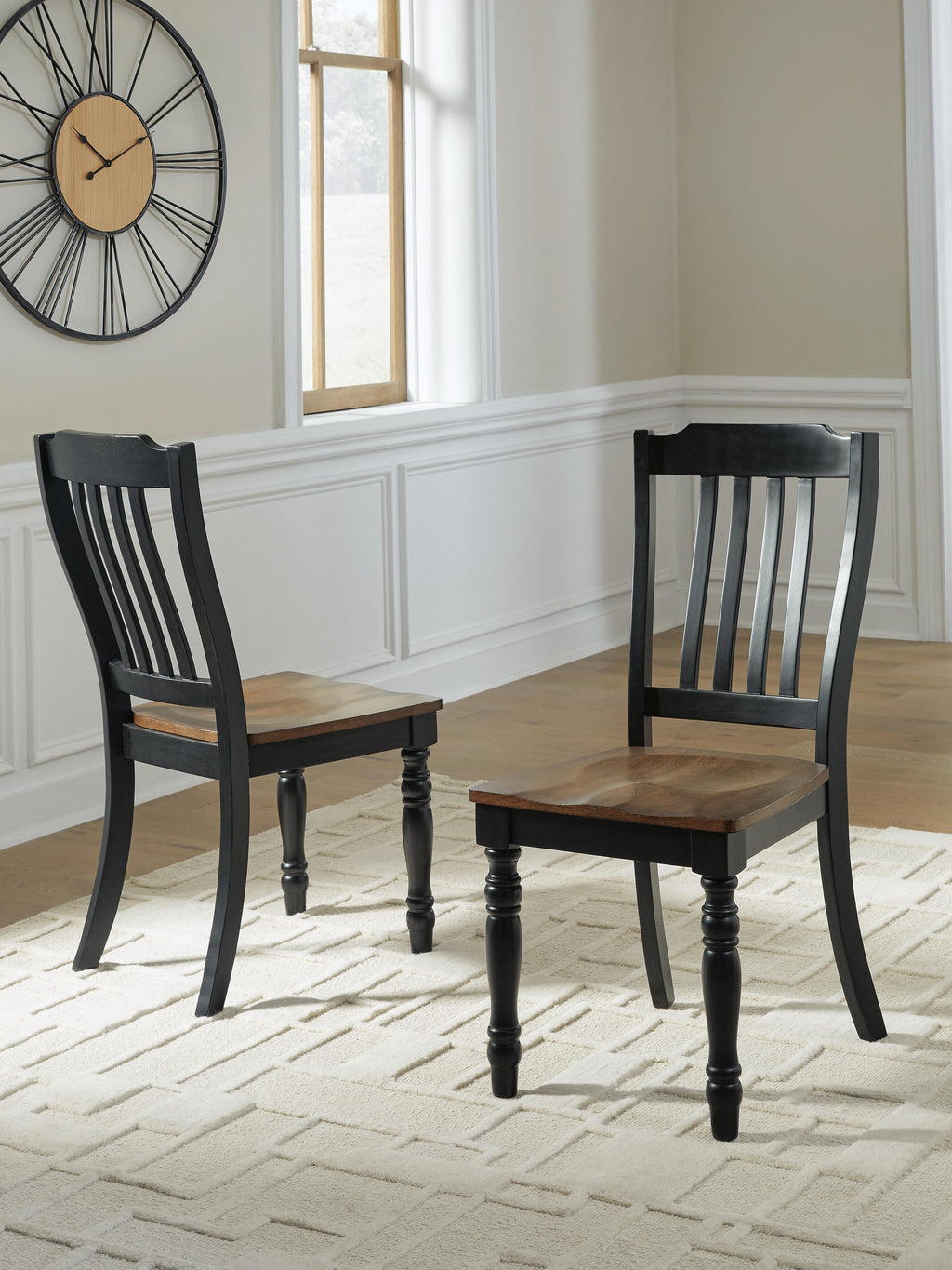 Clorazi Dining Chair in Black/Brown, lifestyle view