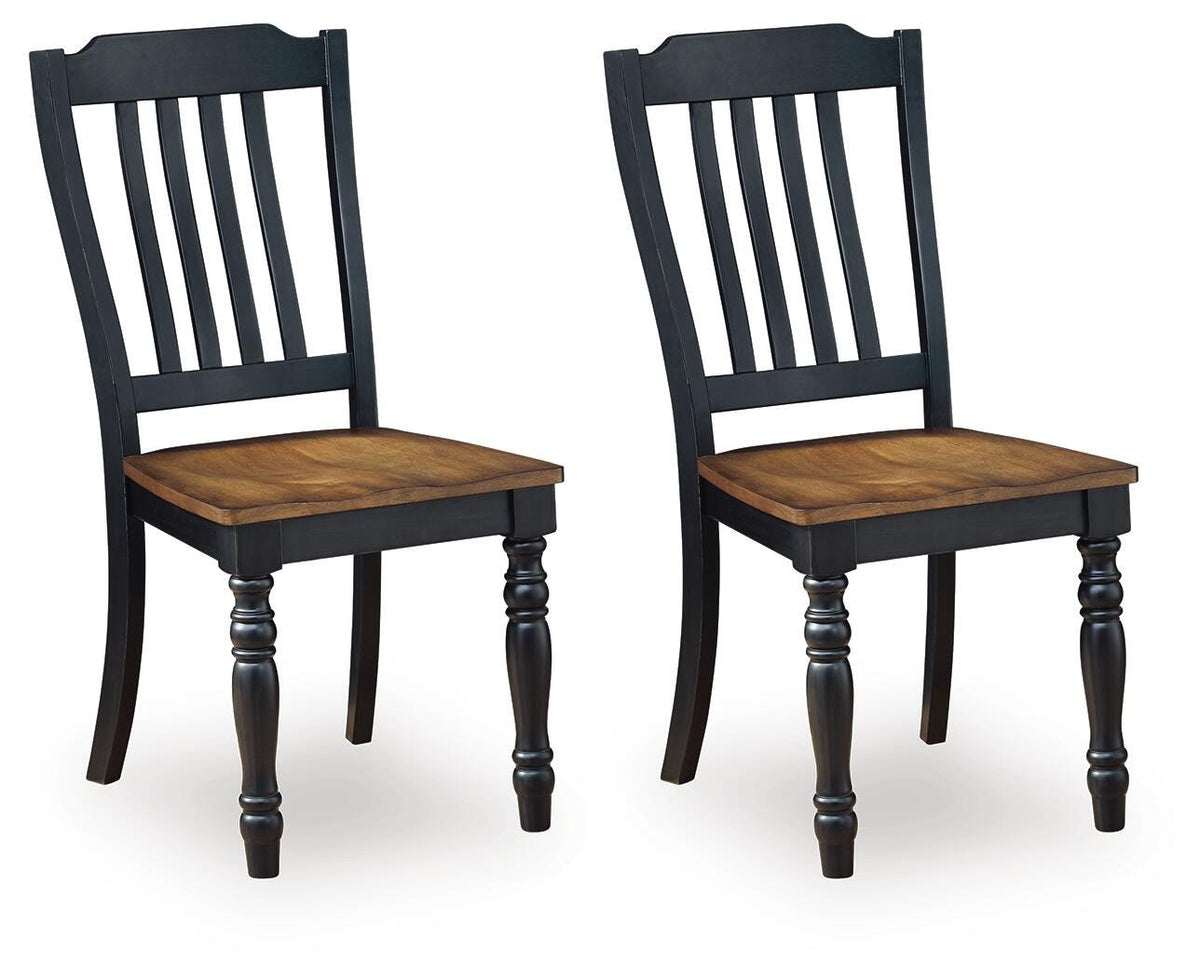 Clorazi Dining Chair in Black/Brown, angle view