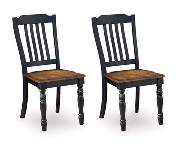 Clorazi Dining Chair in Black/Brown, angle view