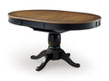 Clorazi Dining Butterfly Extension Table in Black/Brown, angle view