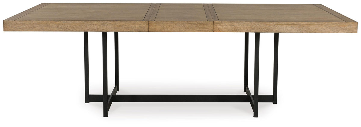 Tomtyn Dining Extension Table in Light Brown, front view