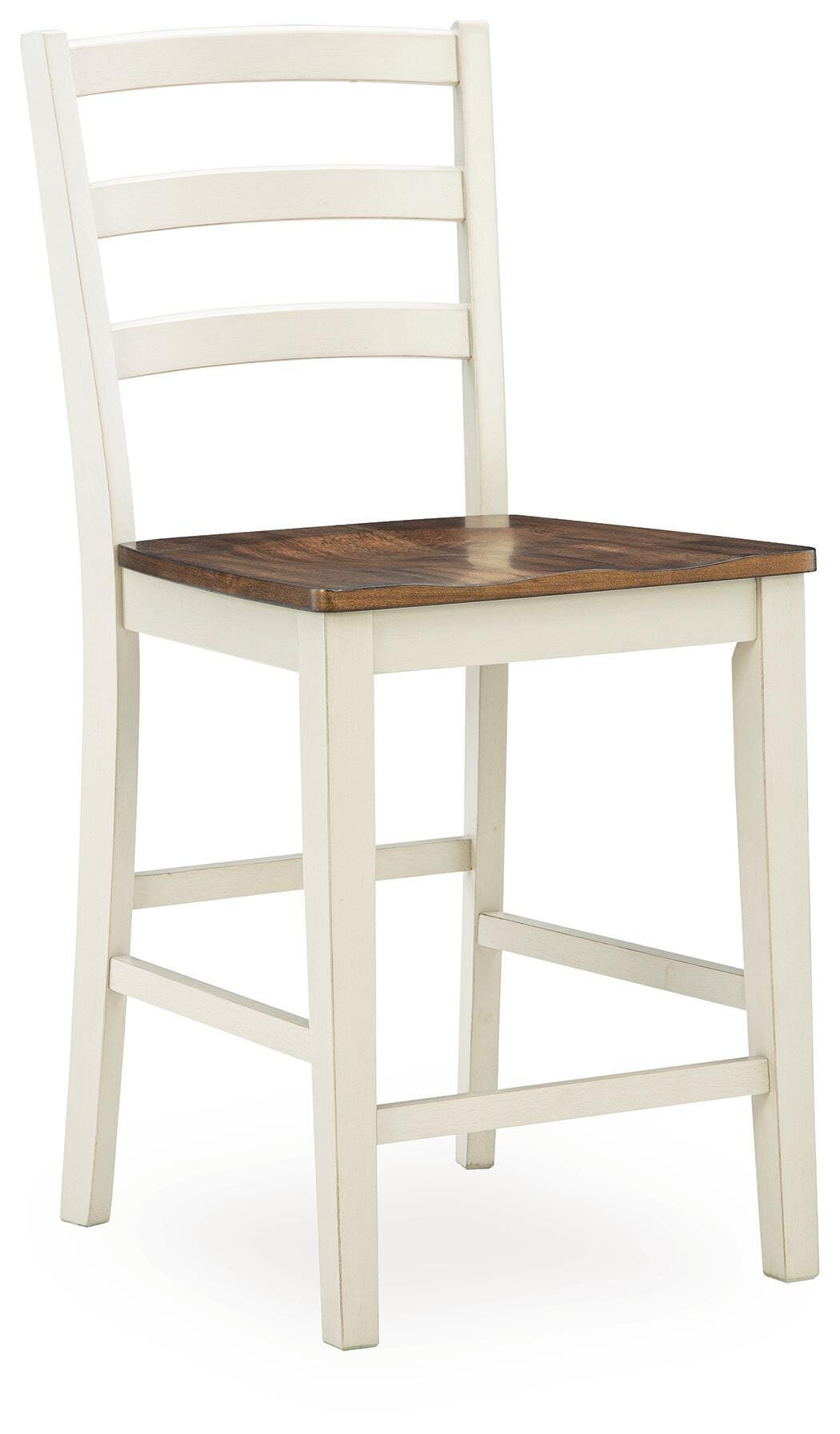 Brinfern Counter Height Barstool in Brown/Antique White, angle view