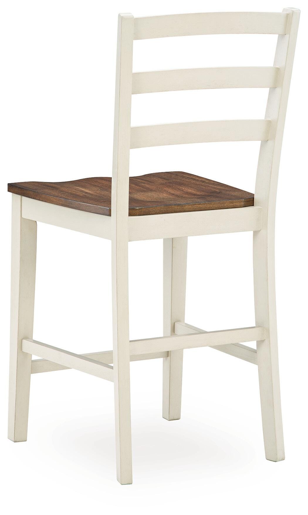 Brinfern Counter Height Barstool in Brown/Antique White, back view