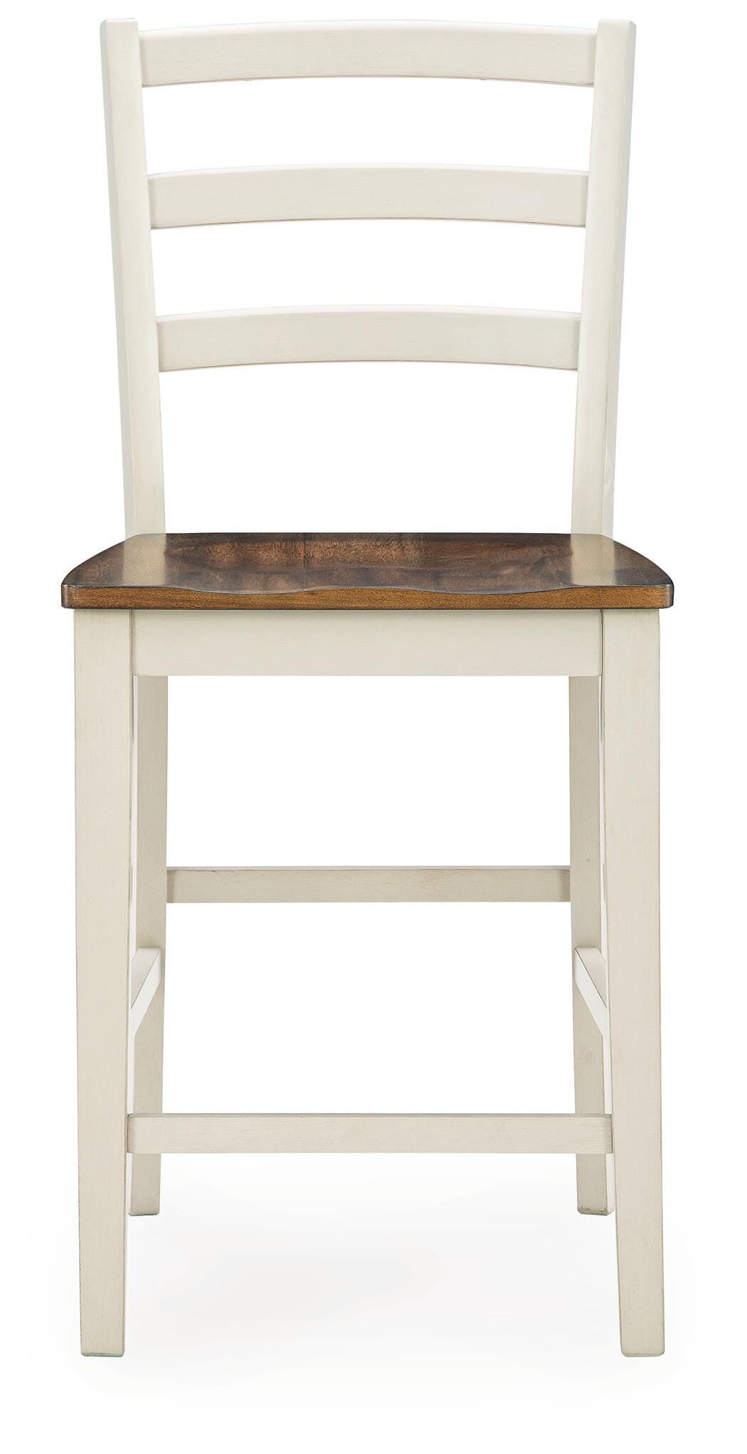 Brinfern Counter Height Barstool in Brown/Antique White, front view