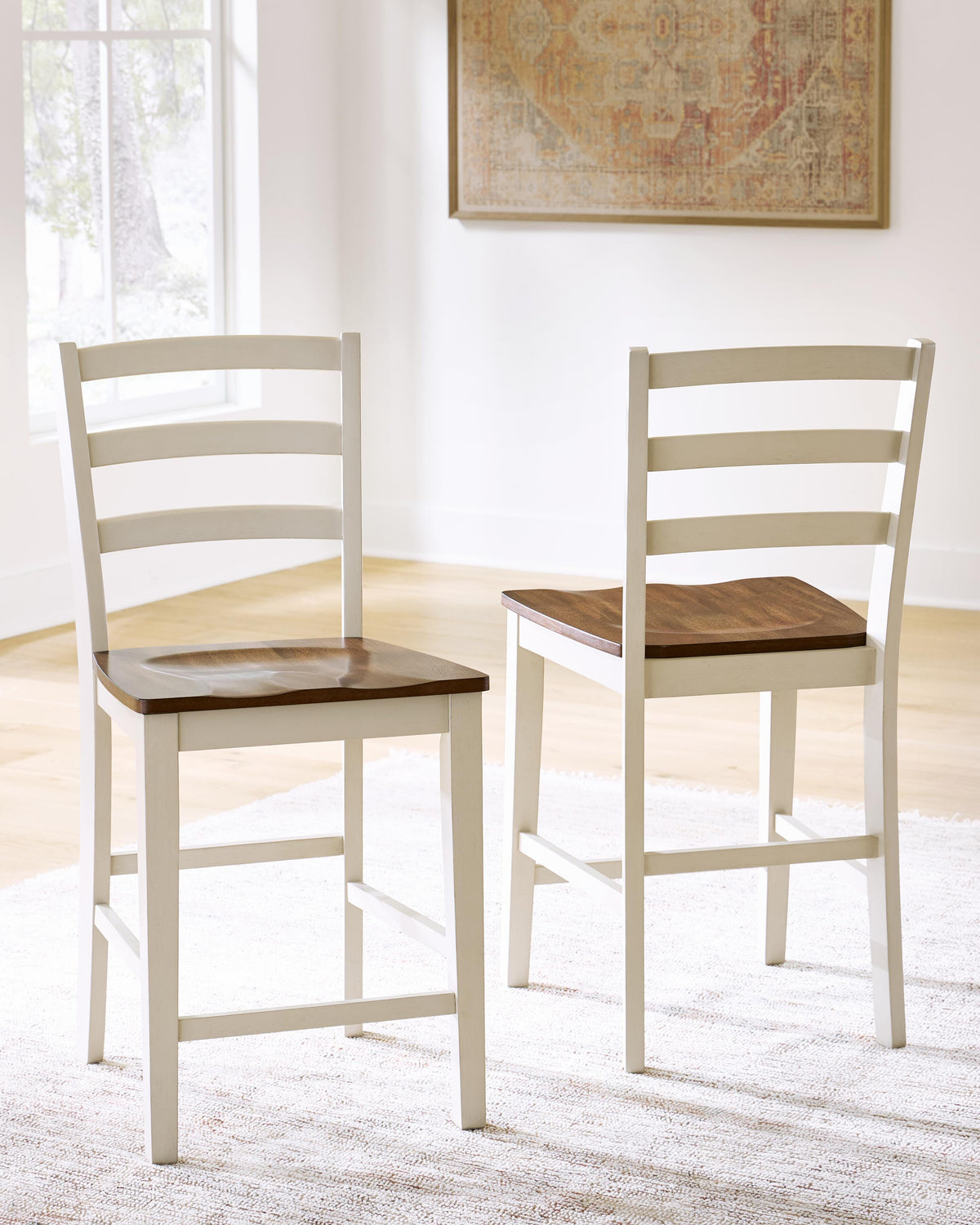Brinfern Counter Height Barstool in Brown/Antique White, alternate view 3
