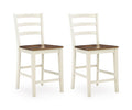 Brinfern Counter Height Barstool in Brown/Antique White, angle view