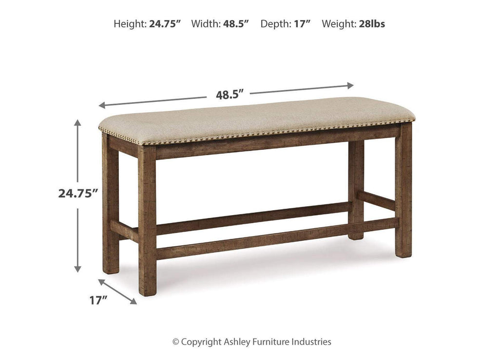 Moriville Counter Height Dining Bench dimensions