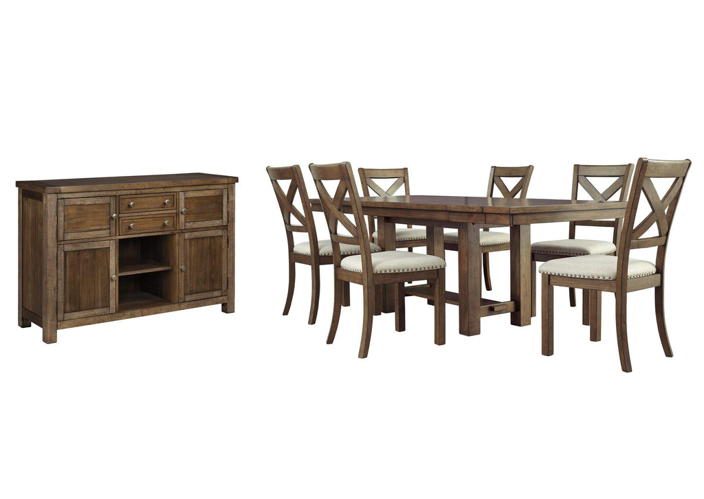 Moriville Dining Table and 6 Chairs with Storage Set