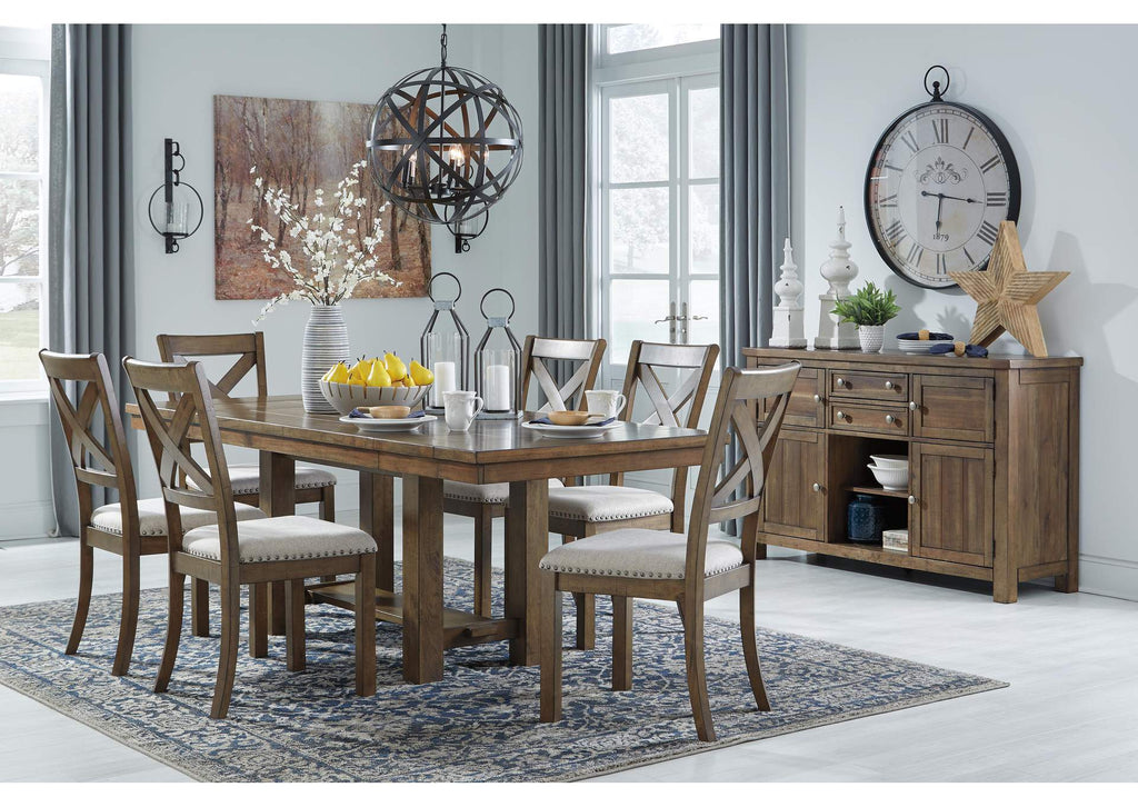 Moriville Dining Table and 6 Chairs with Storage Set