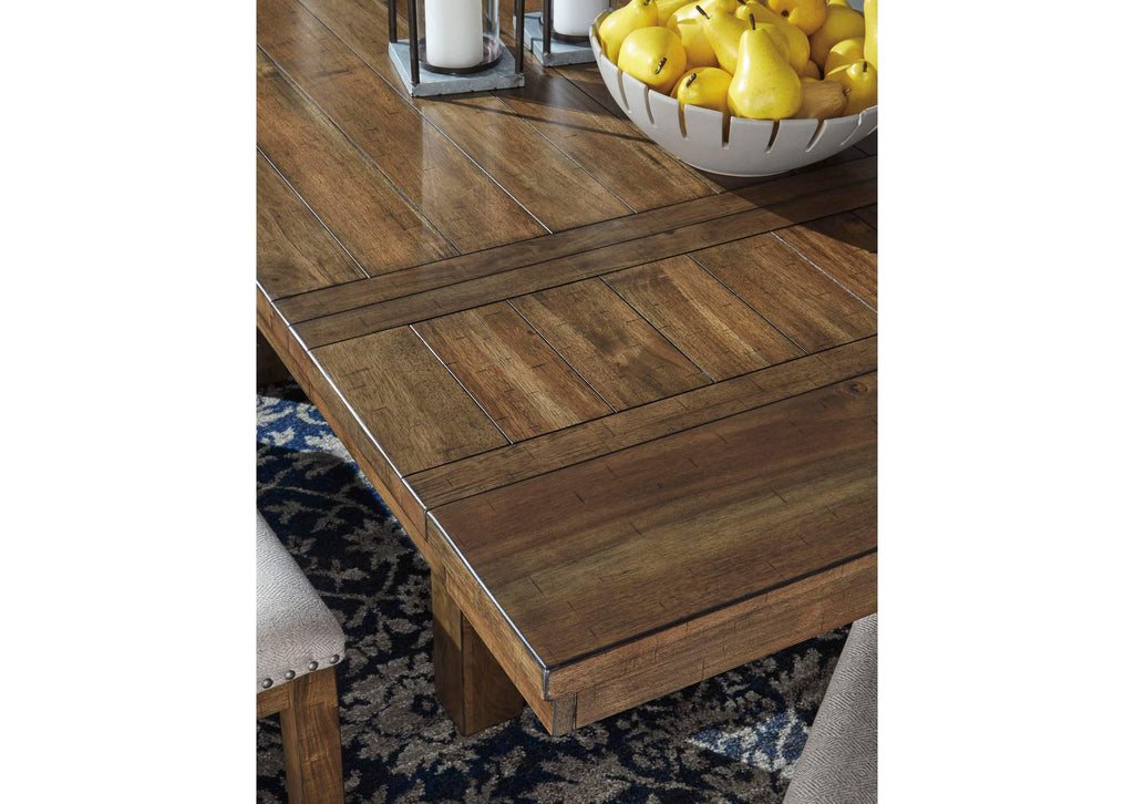 Moriville Dining Table and 4 Chairs and Bench Set detail