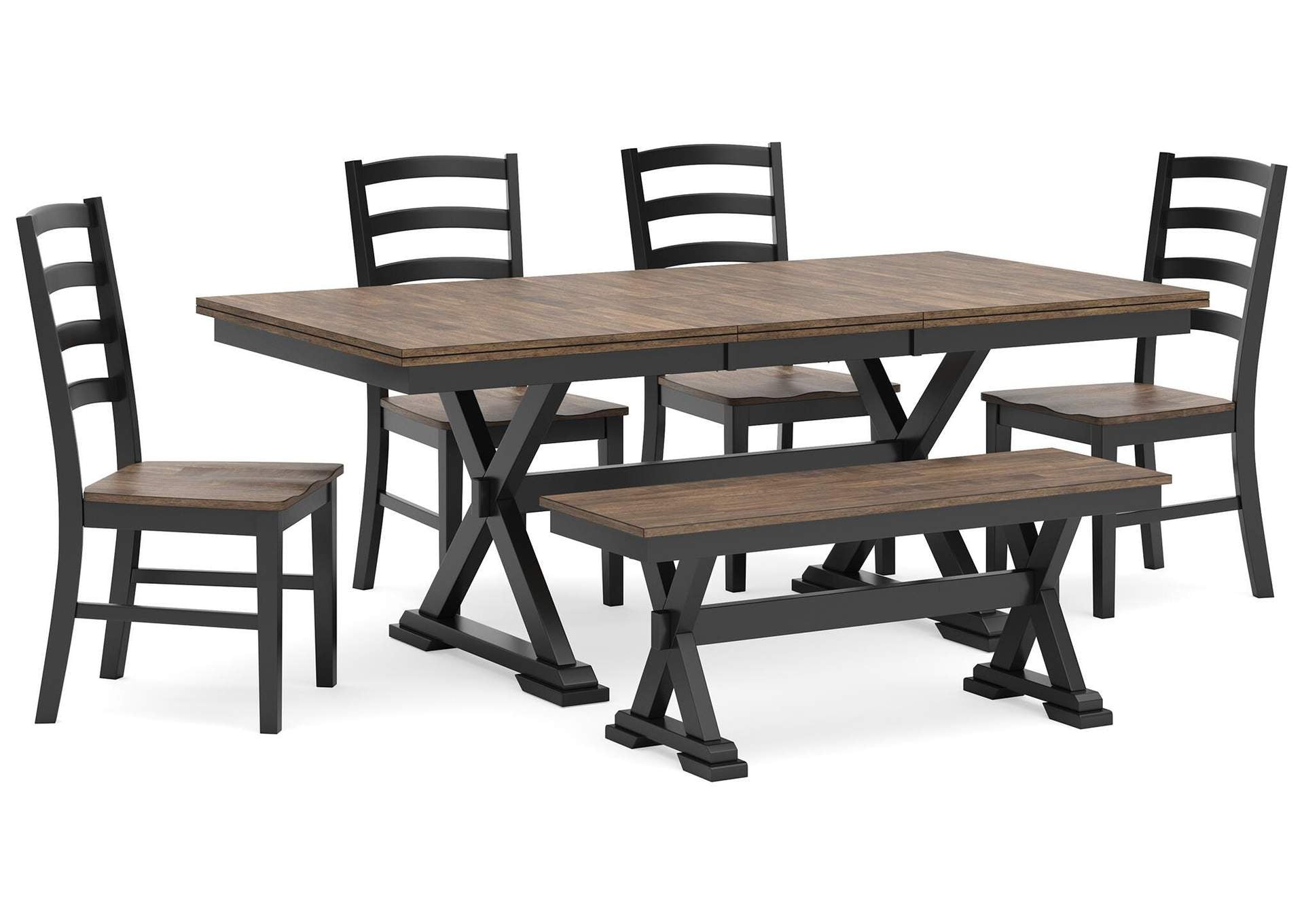 Wildenauer Extendable Dining Table and 4 Chairs and Bench