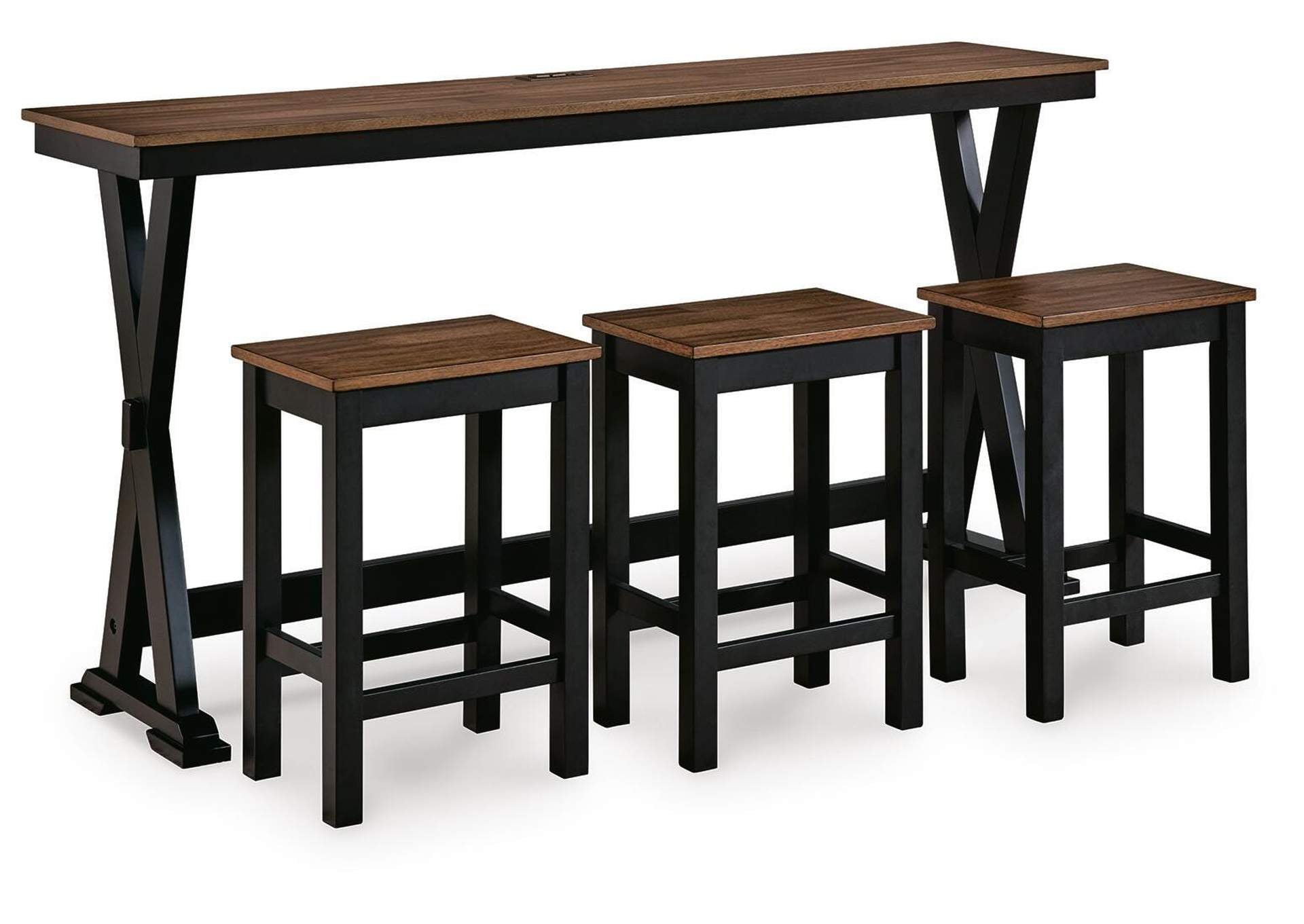 Wildenauer Counter Height Dining Table and 3 Barstools Set angled view