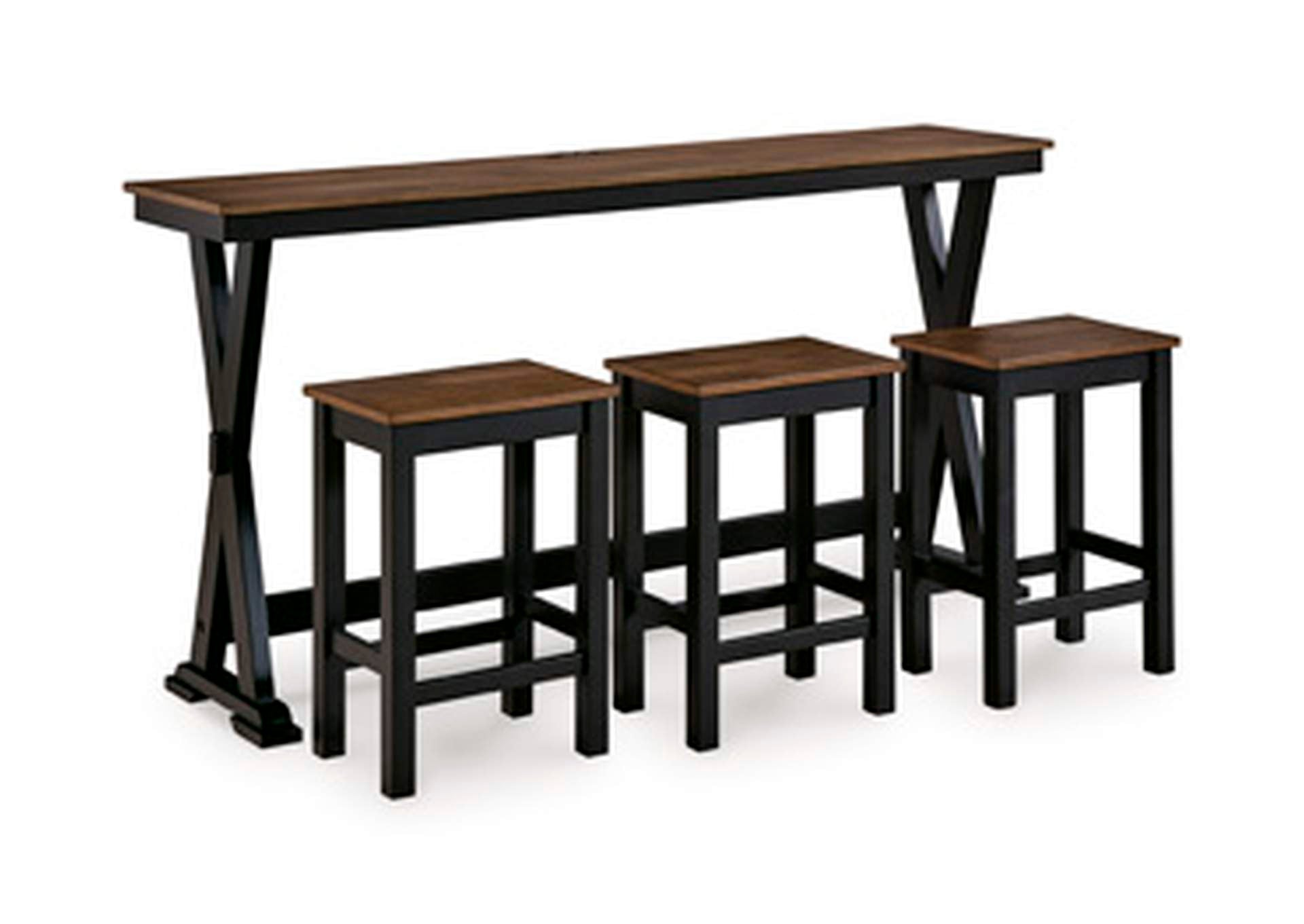 Wildenauer Counter Height Dining Table and 3 Barstools Set angled view