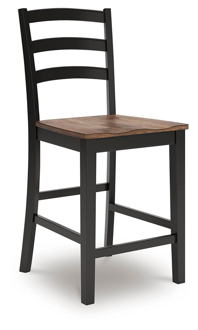 Wildenauer Counter Height Barstool in Brown/Black, angle view