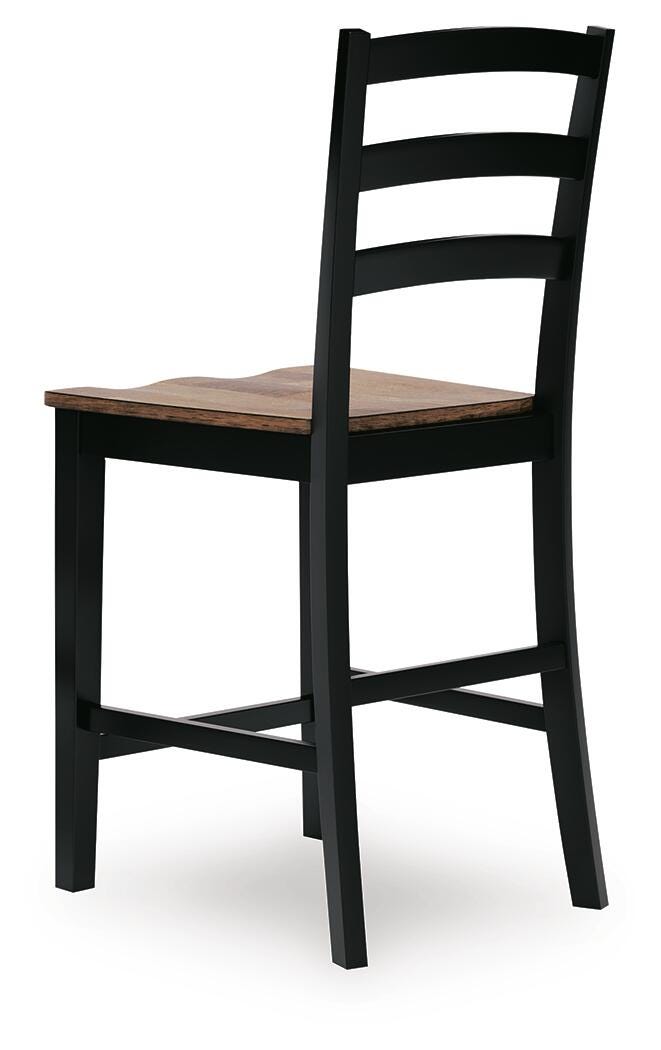 Wildenauer Counter Height Barstool in Brown/Black, back view