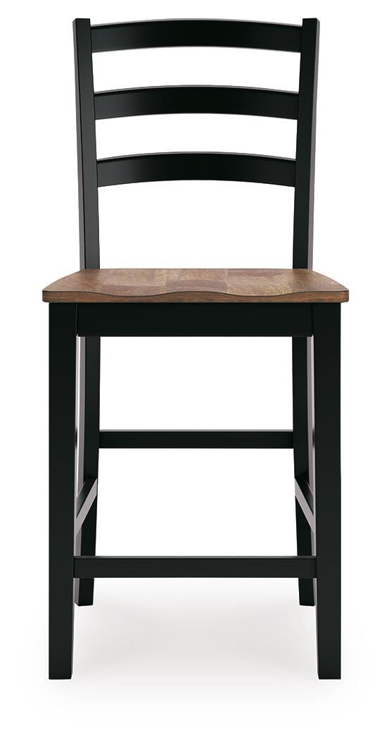 Wildenauer Counter Height Barstool in Brown/Black, front view