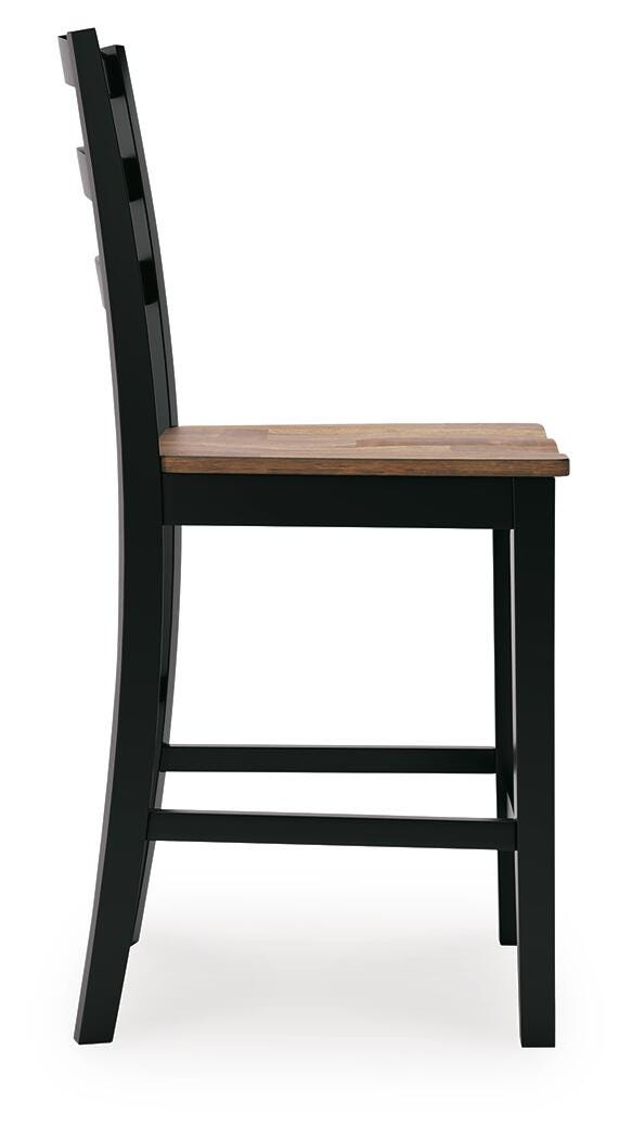 Wildenauer Counter Height Barstool in Brown/Black, side view