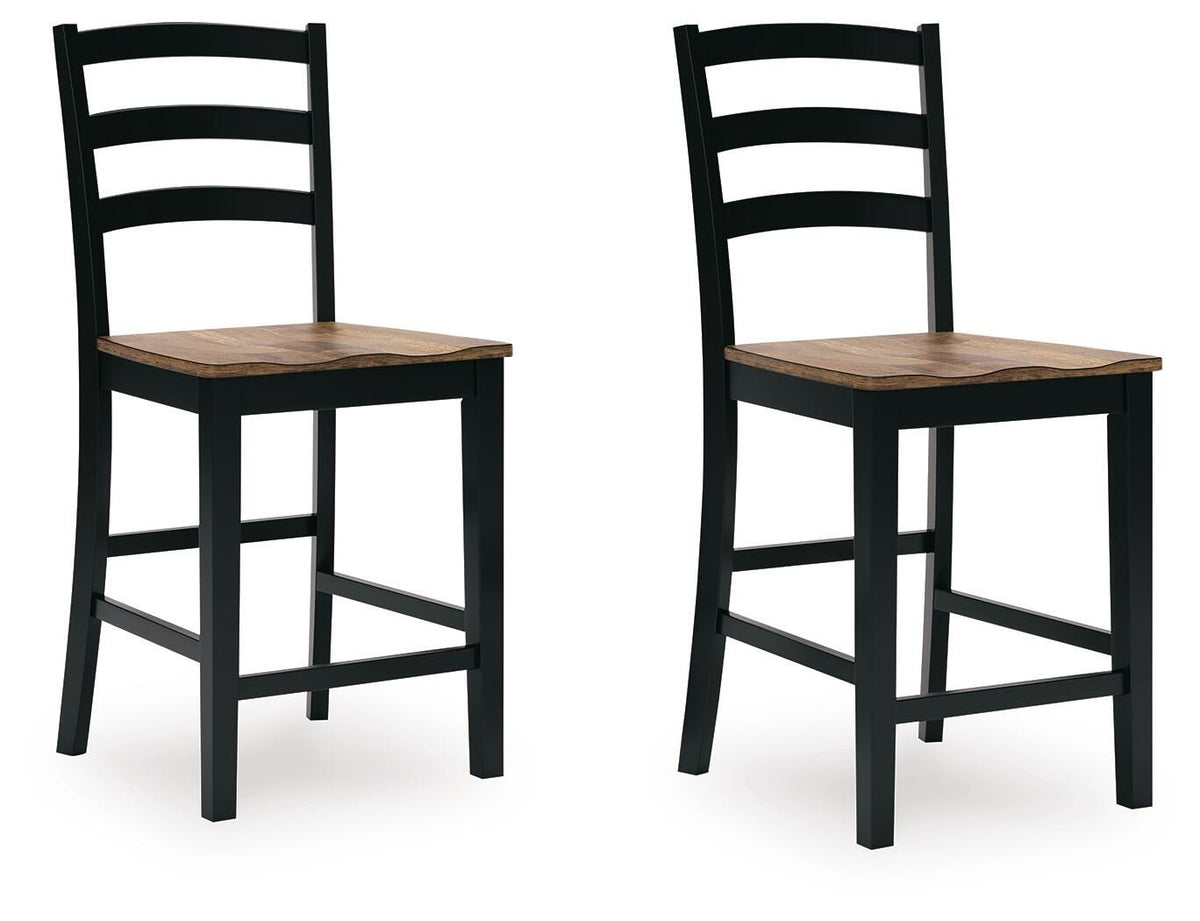 Wildenauer Counter Height Barstool in Brown/Black, angle view
