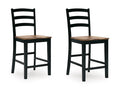 Wildenauer Counter Height Barstool in Brown/Black, angle view