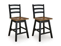 Wildenauer Counter Height Swivel Barstool in Brown/Black, angle view