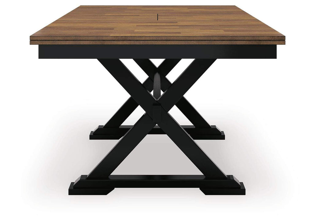 Wildenauer Extendable Dining Table and 4 Chairs and Bench side view