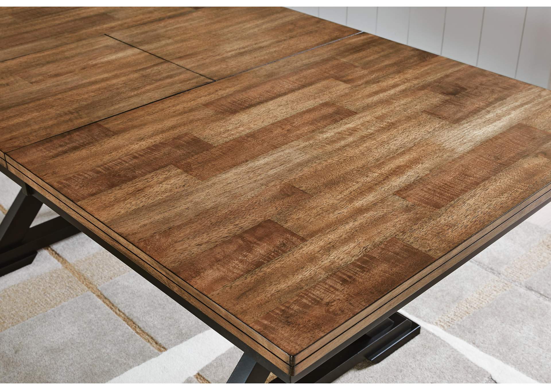 Wildenauer Extendable Dining Table and 2 Chairs and Bench detail