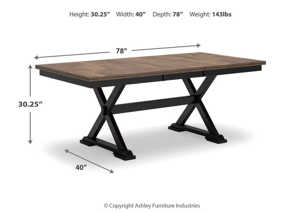 Wildenauer Dining Extension Table dimensions