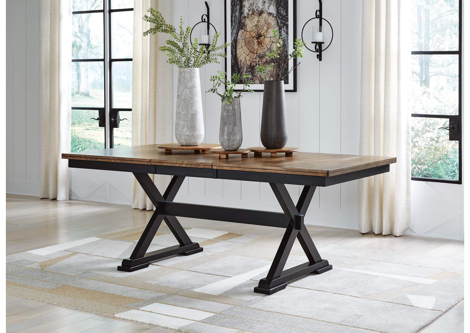 Wildenauer Extendable Dining Table and 2 Chairs and Bench