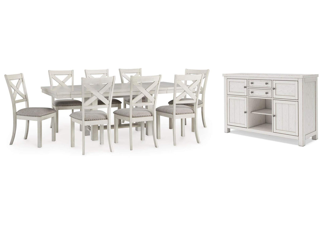 Robbinsdale Extendable Dining Table and 8 Chairs with Storage