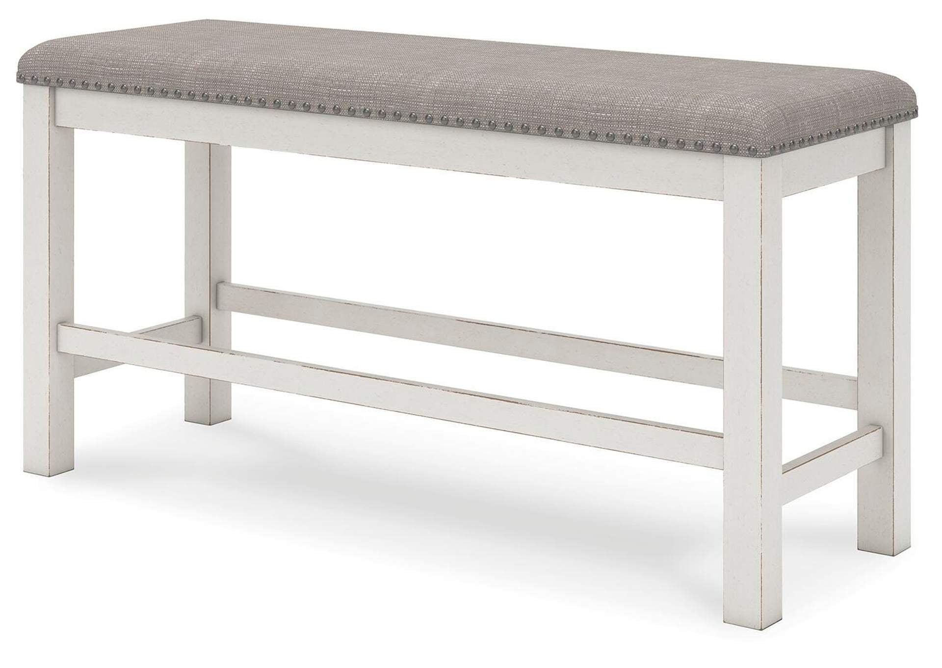 Robbinsdale Counter Height Extendable Dining Table and 6 Barstools and Bench with Storage angled view